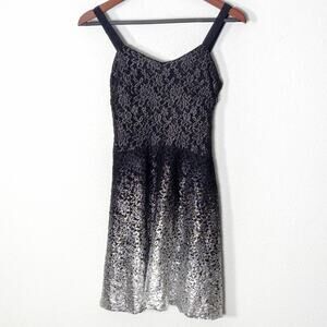 Free People Ombre Lace Dress Black Silver Size XS Romantic Occasion
